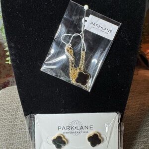Park Lane Gold and Black Clover Jewelry Set